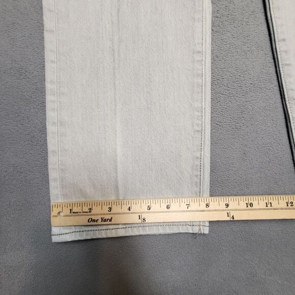 Levis 501 Mens 32x29 Gray Denim Jeans Straight Leg Button Fly Distressed - Picture 6 of 10